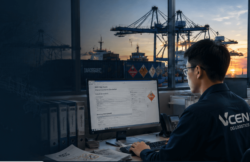 Dangerous goods document review in a professional office