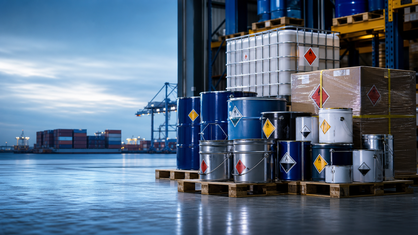 Paint cans, resin containers, adhesives, and dangerous goods export packaging